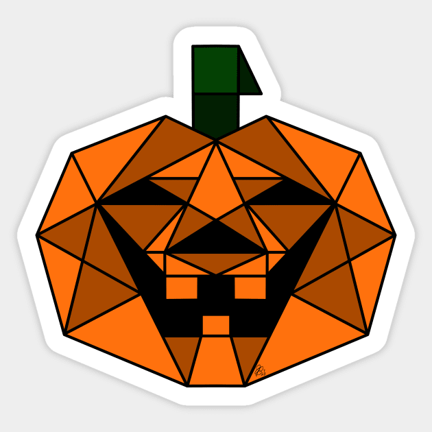 Pumpkin Abstract Sticker by fakelarry